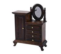BELOWSYALER Tocador vintage en miniatura a escala 1/16, muebles de casas de muñecas con detalles realistas para los entusiastas de las casas de muñecas