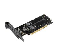 BELOWSYALER Transferencia de datos de alta velocidad PCIe 5.0 X16 a tarjeta de expansión NVMe, 4 ranuras de disco duro, capacidad RAID y adaptador de matriz de discos duros de fácil instalación