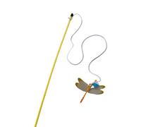 BELOWSYALER Varita de juguete interactivo con campanas en forma de libélula, juguete de ejercicio para animar e instintos, libélulas, gatos, varita teaser con campanas