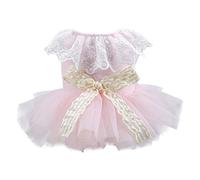 BELOWSYALER Vestidos para perro, vestido de princesa para cachorros, vestidos para mascotas, disfraz de tutú con lazos