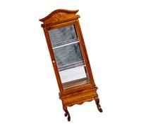 BELOWSYALER Vitrina de madera en miniatura a escala 1/12 para casas de muñecas, accesorios, manualidades, gabinete de vino realista, modelo de muebles