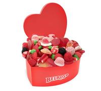 BELROS Pack 1,5kg de Gominolas y Chuches. Caja Forma de Corazón. Idea para Regalo Romántico, Dia del Padre, Ideal para Parejas, Dia de la Madre. Ocasión Especial. Surtido de Dulces