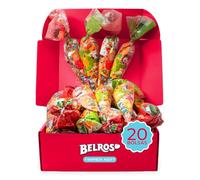 BELROS Pack de 20 Bolsas Conos ya Montados. Ideal Celebraciones y Cumpleaños. Contiene Dulce y Salado. Mix Golosinas, Chuches, Caramelos y Snacks Salados. Cucuruchos Rellenos