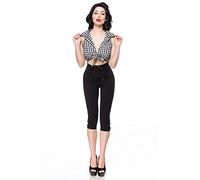 Belsira Caprihose Mujer Pantalones de Tela Negro XS 80% poliéster, 20% elastán Pitillo