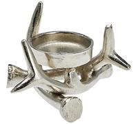 Belssia Candelabro Ramas Metal Plateado 14x9x14 cm