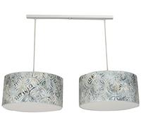 Belssia Mosaico Batik Set de Pantalla Pendel Difusor, E27, 60 watts, Blanco y Verde, 50 x 110
