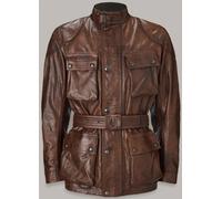 Belstaff Trialmaster Chaqueta de cuero para moto, marrón, tamaño XL para Hombres