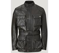 Belstaff Trialmaster Chaqueta de cuero para moto, negro, tamaño 4XL para Hombres