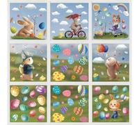 BELSVOR 138 imágenes para ventana de Pascua, 9 arcos para ventana de Pascua, reutilizables, PVC para ventana de Pascua, decoración para vidrio/vitrinas