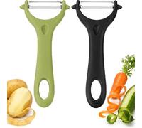 BELSVOR 2 peladores de espárragos, 2 peladores de espárragos de acero inoxidable, pelador de verduras, 14,5 x 7,5 cm, pelador de patatas, espárragos, rábanos, pepinos, manzanas y otras frutas y