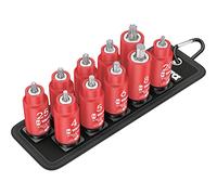 Belt B VDE 1 Juego de vasos de punta Zyklop TORX®/hexágono interior, con función de retención, de arrastre de 3/8", 10 piezas