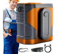 Belt Fan Cooler, Wearable Waist Air Blower, 100-Speed Wind Control, Built-In Flashlight, USB Rechargeable Power, Hands- Cooling Gear, Perfect for Construction, Travel, Kids, 3.58x4.02 inches