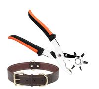 Belt Hole Puncher, Heavy Duty Leather Strap Tool, Ergonomic Handle, Red High Carbon Steel, Multi-Functional Crafting Punch, for Fabric, Shoes, Saddles, Backpack, Canvas Use