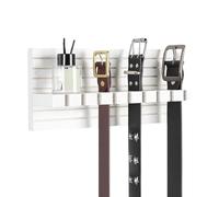 Belt Rack - Wall Mount Belt Organizer | Space Saving Bélt Holder | Holds Up To 9 Belts With Anti-Slip Design, Wooden Closet Storage Rack For Men Women, Includes Installation Accessories (30 cm)