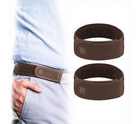 BeltBro Cinturón elástico sin hebilla de titanio para hombre, se adapta a bucles de cinturón de 1,5 pulgadas, cómodo y fácil de usar, marrón, 2 Medium BeltBro (13")