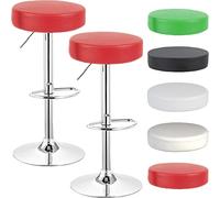 BELTOM® 2X Taburete de Bar Regulable en Altura y girato Barra Base Acabado Cromado Star - X2-Rojo