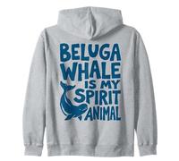 Beluga Ballena Es Mi Espíritu Animal Azul Gráfico Sudadera con Capucha