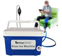 Beluga Sistema básico de terapia de flujo ártico 2.0 con rodillera e interruptor de encendido/apagado | Conector dual actualizado | Máquina de hielo de rodilla