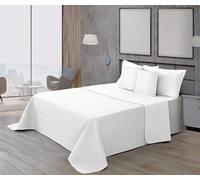 BELUM |Colcha Bouti microsatén 100 gr Modelo Blanco para Cama de 135 (235x270cm.) Colcha Bouti extrasuave para Primavera, Verano, otoño e Invierno