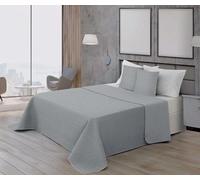 BELUM | Colcha Bouti microsatén 100 gr Modelo Plata para Cama de 135 (235x270cm.) Colcha Bouti extrasuave para Primavera, Verano, otoño e Invierno