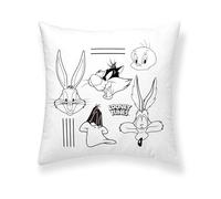 BELUM | Funda de cojín 100% algodón Looney B&W B 45x45cm, Funda de cojín Suave, Funda de cojín de Varios tamaños, Funda de cojín Multicolor
