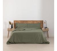 BELUM | Funda nórdica 100% Lino Modelo: Olivine para Cama de 260x240 cm Color: Verde