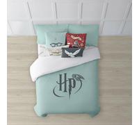 BELUM | Funda nórdica con Botones 100% algodón Modelo Harry Potter Mint Cama de 135/140 (220x240 cm.); Funda nórdica Ligera y Confortable; Funda nórdica licencias Oficiales