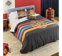 BELUM | Funda nórdica Harry Potter, Funda nórdica con Botones 100% algodón Modelo Hogwarts Black para Cama de 120 (200X200 cm.)