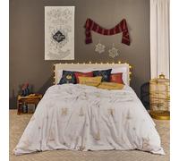 BELUM | Funda nórdica Harry Potter, Funda nórdica con Botones 100% algodón Modelo Hogwarts Gold Christmas para Cama de 90 (155x220 cm.)