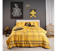 BELUM | Funda nórdica Harry Potter, Funda nórdica con botones 100% algodón modelo Hufflepuff Cuadro para cama de 180 (260x240 cm)