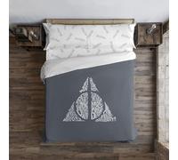 BELUM | Funda nórdica Harry Potter, Funda nórdica con Botones 100% algodón Modelo Reliquias Lettering para Cama de 80 (140x200 cm.)