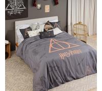 BELUM | Funda nórdica Harry Potter | Funda nórdica Modelo Deathly Hallows | Funda Nórdica con Botones | Funda nórdica 100% algodón | Funda Nórdica (Cama 135 (220x220 cm)
