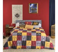 BELUM | Funda Nórdica Hogwarts Modelo Cuadros Con Botones | 100% Algodón de Calidad | Cama de 90 (155x220 cm.)