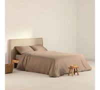 BELUM | Funda Nórdica Satén 300 Hilos para Cama de 135/140 Medida Producto: 220x220 cm Color: Greige | Funda Nórdica Satén Cuenta con: Cierre con Botones Ocultos Transparentes.