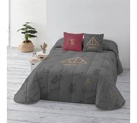 BELUM | Harry Potter Colcha Bouti Deathly Hallows, Colcha Tejido algodón orgánico y Peinado para Cama de 150, Colcha Suave, Colcha para Todas Las Estaciones