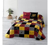 BELUM | Harry Potter Colcha Bouti Hogwarts Cuadros, Colcha Tejido algodón orgánico y Peinado para Cama de 150, Colcha Suave, Colcha para Todas Las Estaciones