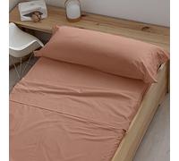 BELUM | Juego de Sabanas Dustypink 100% algodón Peinado 175 Hilos para Cama de 90, Encimera: 160x270cm Bajera: 90x200 cm + 25 cm Fuelle