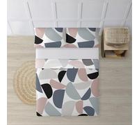 BELUM | Juego de Sábanas para cama de 135. Compuesto por: Funda Almohada - Encimera 210x270cm - Bajera 140x200cm + 25 cm | Tejido: 100% algodón orgánico 175 hilos. - Modelo: Hayes Grey
