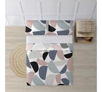 BELUM | Juego de Sábanas para cama de 150/160 Compuesto por: Funda Almohada - Encimera 240x270 cm - Bajera 160x200cm + 25 cm | Tejido: 100% algodón orgánico 175 hilos. - Modelo: Hayes Grey