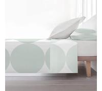 BELUM | Juego de Sábanas para Cama de 180. Compuesto por: Funda Almohada - Encimera 260x270 cm - Bajera 180x200cm + 25 cm | Tejido: 100% algodón 180 Hilos - Modelo: Portmore Mint