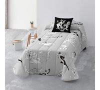 BELUM | Looney Tunes Colcha Bouti Looney Tunes BN, Colcha Tejido algodón orgánico y Peinado para Cama de 135, Colcha Suave, Colcha para Todas Las Estaciones