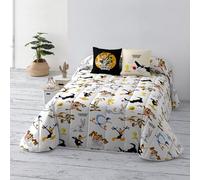 BELUM | Looney Tunes Colcha Bouti Ltunes Characters, Colcha Tejido algodón orgánico y Peinado para Cama de 90, Colcha Suave, Colcha para Todas Las Estaciones