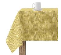 BELUM | Mantel 100x140 cm resinado Antimanchas Modelo Alejandria Mostaza, Mantel NO Hule, Mantel sin rigidez, Mantel Tacto algodón