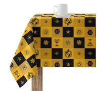 BELUM | Mantel 250x140 cm Harry Potter Mantel resinado (Tacto plastificado) Antimanchas Modelo Hufflepuff Christmas