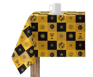 BELUM | Mantel 250x140 cm Harry Potter Mantel resinado (Tacto plastificado) Antimanchas Modelo Hufflepuff Christmas
