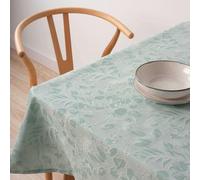 BELUM | Mantel Antimanchas Jacquard Tamaño 240x155 cm - Mantel Antimanchas Tacto Extrasuave Color Turquesa - Mantel Tejido 70% algodón - 30% Poliester Modelo 32010D2