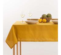 Belum | Mantel Antimanchas Lino 100% Mustard 100x150 cm | Mantel Mesa Rectangular Resinado | Mantel Hidrófugo de Calidad en Varias Medidas | Manteles de Lino para Interior y Exterior