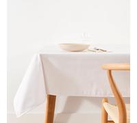 BELUM | Mantel Liso Blanco 103 200x140 cm Resinado Antimanchas, Impermeable NO Hule, Tejido 100% Algodón Orgánico, Tacto Algodón
