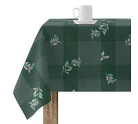 BELUM | Mantel Navidad 140x140 cm 100% algodón resinado Antimanchas (Tacto no plastificado) Modelo Green Christmas 1