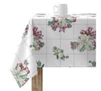 BELUM | Mantel Navidad 140x140 cm 100% algodón resinado Antimanchas (Tacto no plastificado) Modelo Red Christmas 2